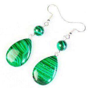 malachite tear drop earrings